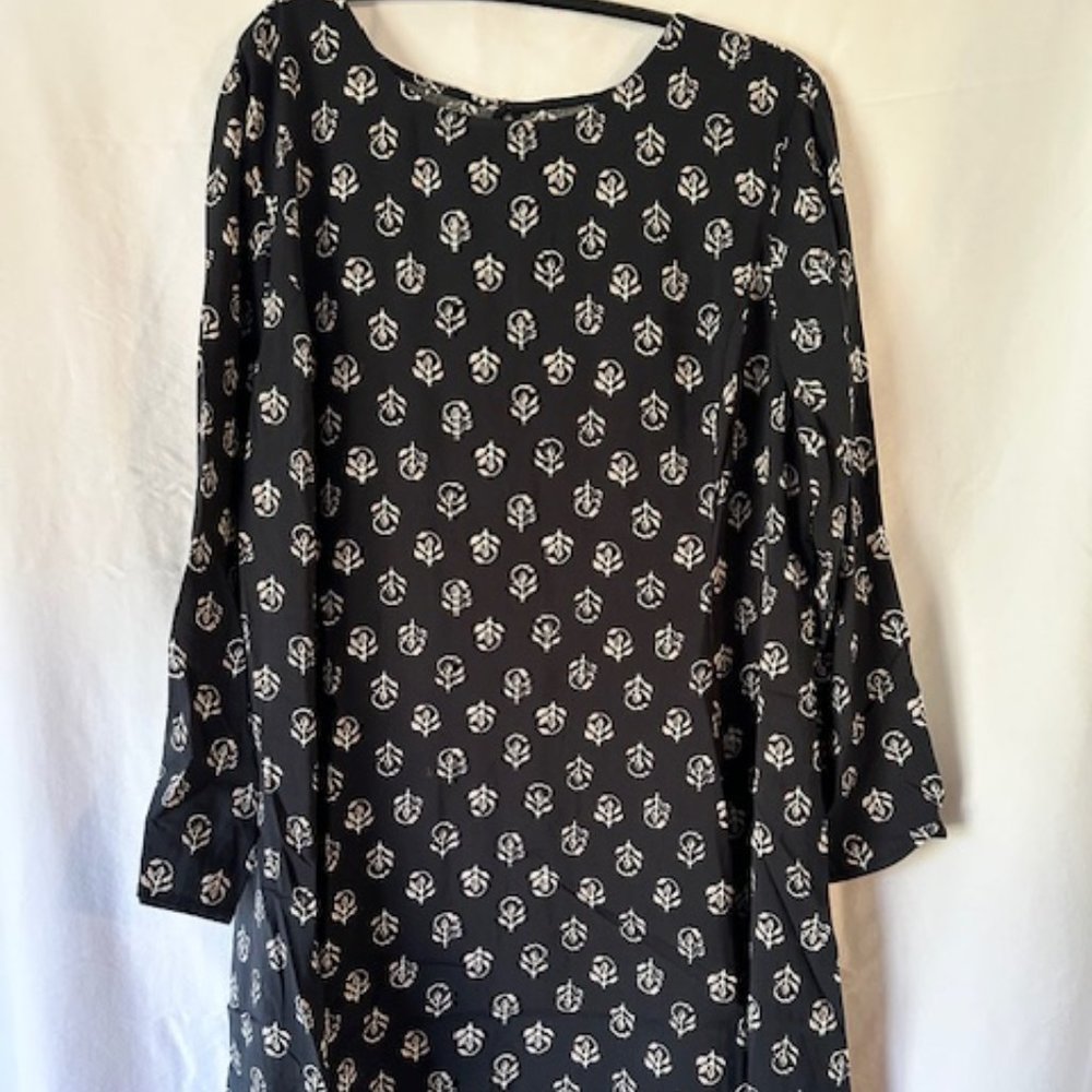 Old Navy dress, black and cream print, size L